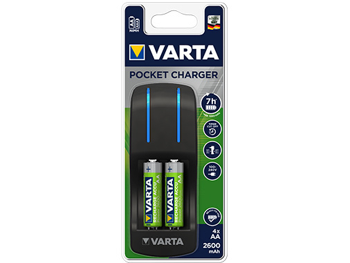 Varta batterijlader Pocket charger incl 4x AA 2600mAh