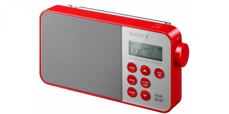 Sony XDR-S40 ultracompacte retrostijl radio met FM en DAB+, in rood