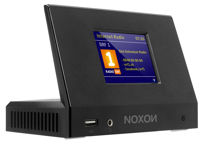 Noxon A120+ audio set top box voor stereo installaties met internetradio, DAB+, FM, USB, Bluetooth en Spotify, zwart