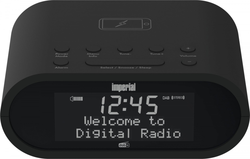 Beeldhouwwerk Afstoting Indirect Imperial DABMAN d20 wekkerradio met DAB+ en FM radio met Qi draadloos  opladen, zwart | Imperial | De Radiowinkel