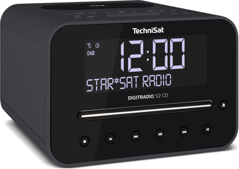 TechniSat DigitRadio 52 CD stereo wekker radio met CD, USB, Bluetooth, DAB+ en FM, draadloos laden, antraciet | TechniSat | Radiowinkel