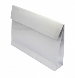Trendy Envelopes glansgeplastificeerd, ZILVER Medium 30x6x22cm+7cm, verpakt per 100 stuks