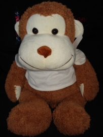 Pluche knuffel aap met t-shirt 45cm hoog