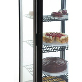 Koelvitrine met gebogen glasdeur Zwart - 235ltr