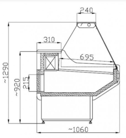 Koeltoonbank | koelvitrine  150 cm breed