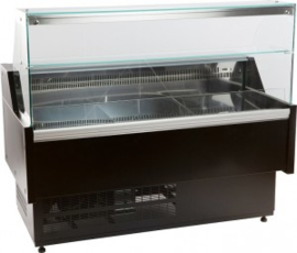 Koeltoonbank | Koelvitrine zwart  158,4cm breed