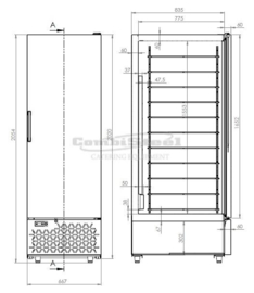 IJsbewaarkast RVS 658 Liter voor 66 X 5 LTR bakken