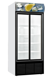 Horeca koelkast met 2 schuifdeuren van glas 852 Liter