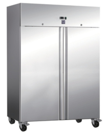 RVS 1200 liter koelkast, statisch gekoeld met ventilator.