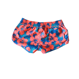 02 Far Out short 900049 bloemenprint  oranje blauw