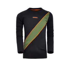 00  UNREAL longsleeve Green Black 010 maat 140