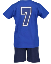 02 Blue Seven set shirt/short blauw  826000