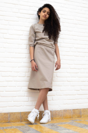  0  LeVV  blouse taupe Teunie maat 122-128