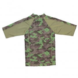 001 Zee & Zo Aina camo star green UV-werend shirt maat 134-140