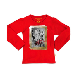 005 Stones en Bones -shirt  rood snow fun maat 92