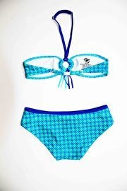 6  Zee & Zo Maladive Blue Flower Bikini maat 140