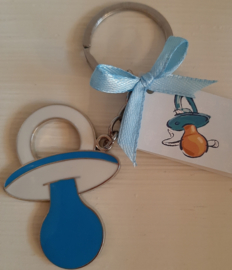 SLEUTELHANGER BLAUW INCL KAARTJE