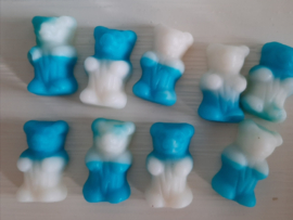 50 BLAUW/WITTE GLUTEN EN GELATINE VRIJE BEERTJES