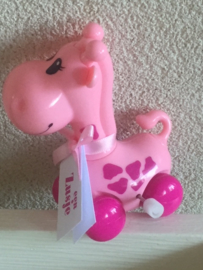 LEUKE ROZE GIRAFFE INCL KAARTJE HOERA EEN ZUSJE