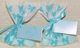 FOLIEZAKJE MET TURQUOISE VLINDERS
