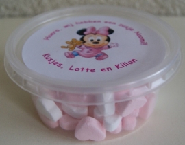 SNOEP BAKJE MET MINI MOUSE PLAATJE MET TEKST