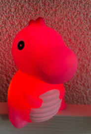 ROZE DINO MET LICHTJE INCL KAARTJE EEN ZUSJE