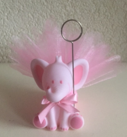 OLIFANT FOTOCLIP INCL ROZE TULE LINTJE KAARTJE