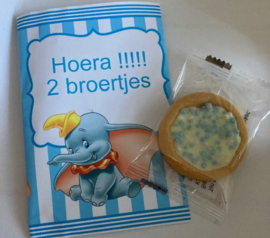 OLIFANTEN ZAKJE 2 BROERTJES GEVULD MET MELKCREME BISCUITJE