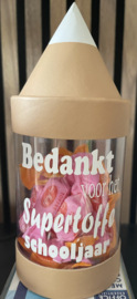 POTLOOD MET TEKST EN  25  TOFFEES AANBIEDING!!!