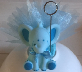 OLIFANT FOTOCLIP INCL BLAUWE TULE LINTJE KAARTJE