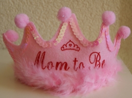 ROZE BABYSHOWER DIADEEM KROONTJE MOM TO BE  OP=OP