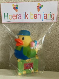 BADEENDJE MET LABEL EN DOOSJE SNOEP