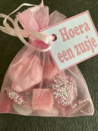 ORGANZA ZAKJE GEVULD MET TUM TUM MIX KAARTJE ZUSJE