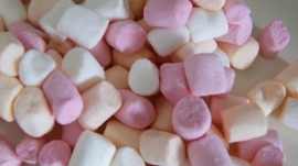 200 GRAM ROZE- WITTE/ORANJE MINI MARSHMALLOWS