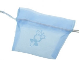 ORGANZA ZAKJE BLAUW MET SPEEN