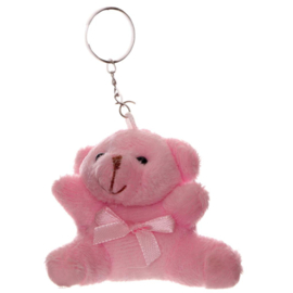 BEREN SLEUTELHANGER ROZE  INCL KAARTJE