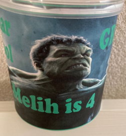 BLIKJE PRINGLES CHIPS DE HULK MET TEKST