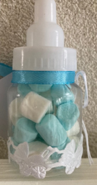 PAPFLESJE MET STRIKJE EN MINI SPEKJES KAARTJE EEN BROERTJE