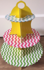 GEKLEURD PLATEAU BLAUW/ROZE/GROEN