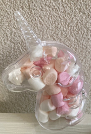 EENHOORN/ UNICORN GEVULD MET MINI SPEKJES EN KAARTJE