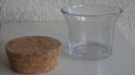 GLAZEN POTJE MET WIJD UITLOPENDE RAND 6 X 4,5 CM