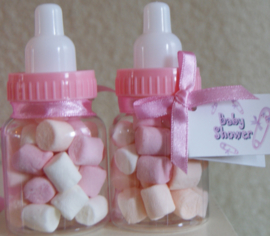 MINI PAPFLES MET ROZE/WITTE/ORANJE MARSHMALLOWS