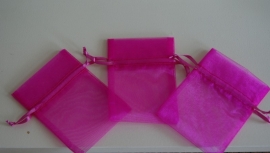 FUCHSIA ORGANZA ZAKJES 8X10