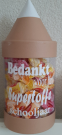 POTLOOD MET TEKST EN  200 GRAM TOFFEES AANBIEDING!!!