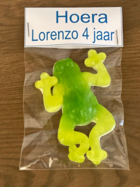 ZAKJE MET GROTE SNOEP KIKKER EN LABEL MET TEKST