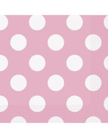 16 LICHT ROZE SERVETTEN