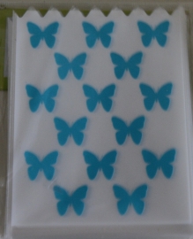 50 FOLIEZAKJES TURQUOISE VLINDERS