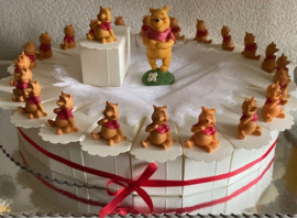 Laatste Winny de Pooh taart met 26 doosjes