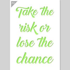 QBIX Sjabloon tekst  Take the risk... A3