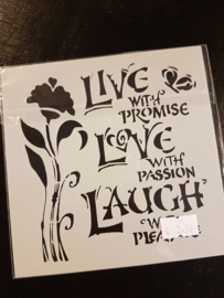 Live Love Laugh Sjabloon 13 x 13 cm
